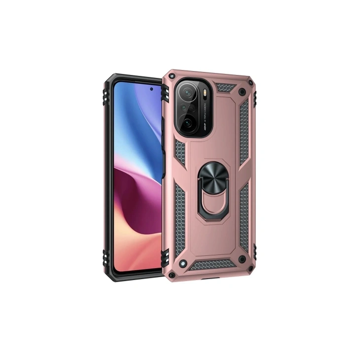 Mey İthalat®   Poco F3 Kılıf Sofya Yüzüklü Silikon Kapak - Rose