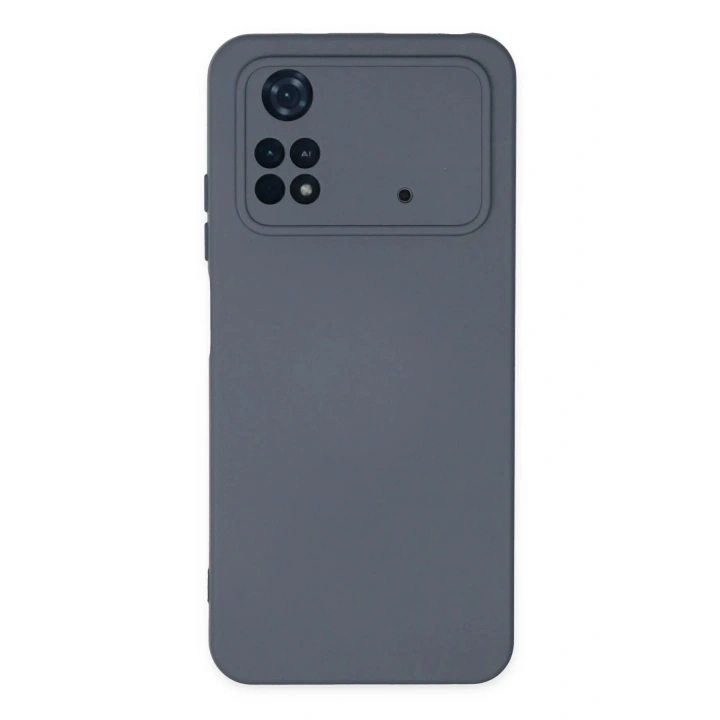 Mey İthalat®   Poco M4 Pro 4G Kılıf Nano içi Kadife Silikon - Gri
