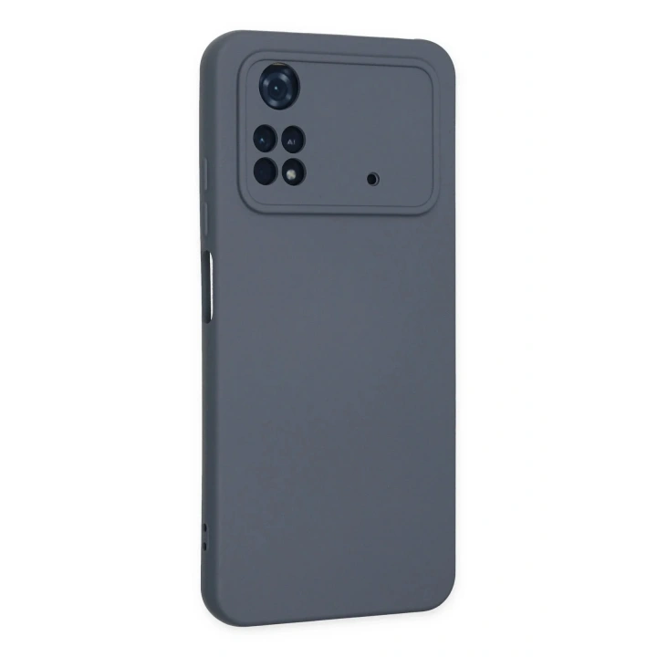 Mey İthalat®   Poco M4 Pro 4G Kılıf Nano içi Kadife Silikon - Gri
