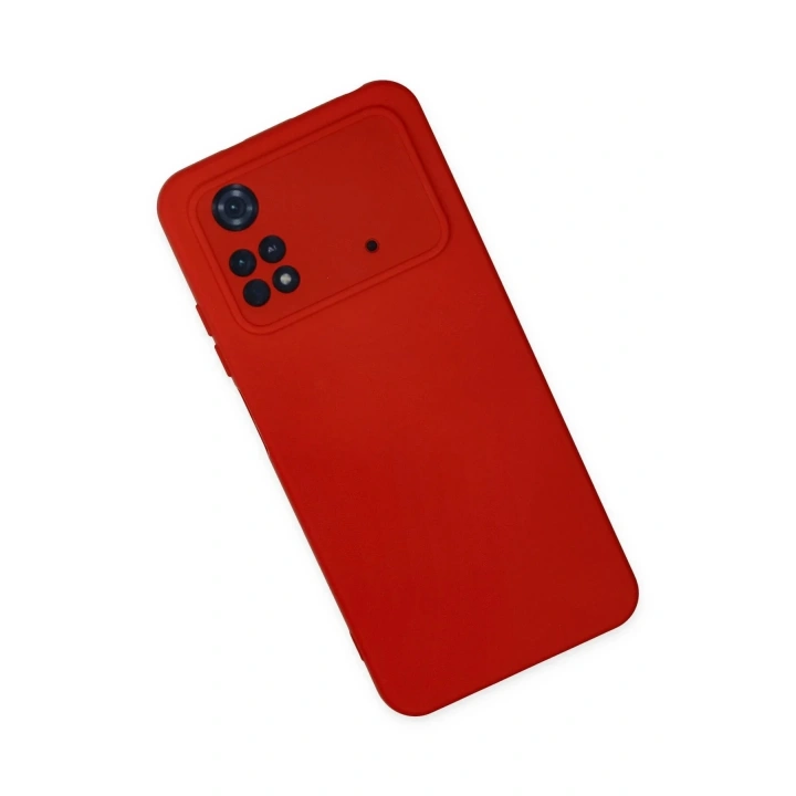 Mey İthalat®   Poco M4 Pro 4G Kılıf Nano içi Kadife Silikon - Kırmızı