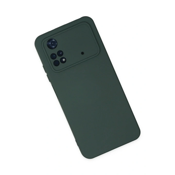 Mey İthalat®   Poco M4 Pro 4G Kılıf Nano içi Kadife Silikon - Koyu Yeşil
