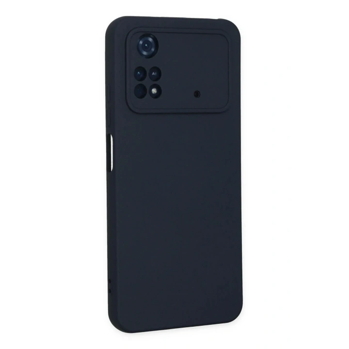 Mey İthalat®   Poco M4 Pro 4G Kılıf Nano içi Kadife Silikon - Lacivert