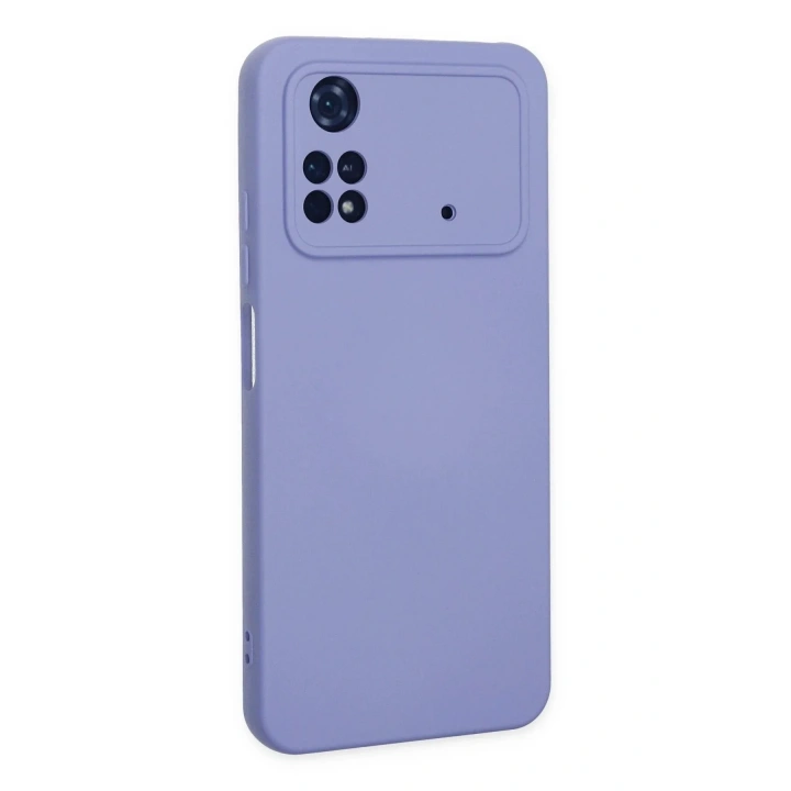 Mey İthalat®   Poco M4 Pro 4G Kılıf Nano içi Kadife Silikon - Lila
