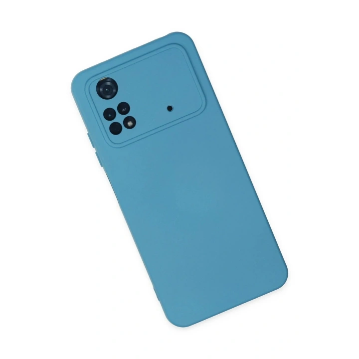 Mey İthalat®   Poco M4 Pro 4G Kılıf Nano içi Kadife Silikon - Mavi