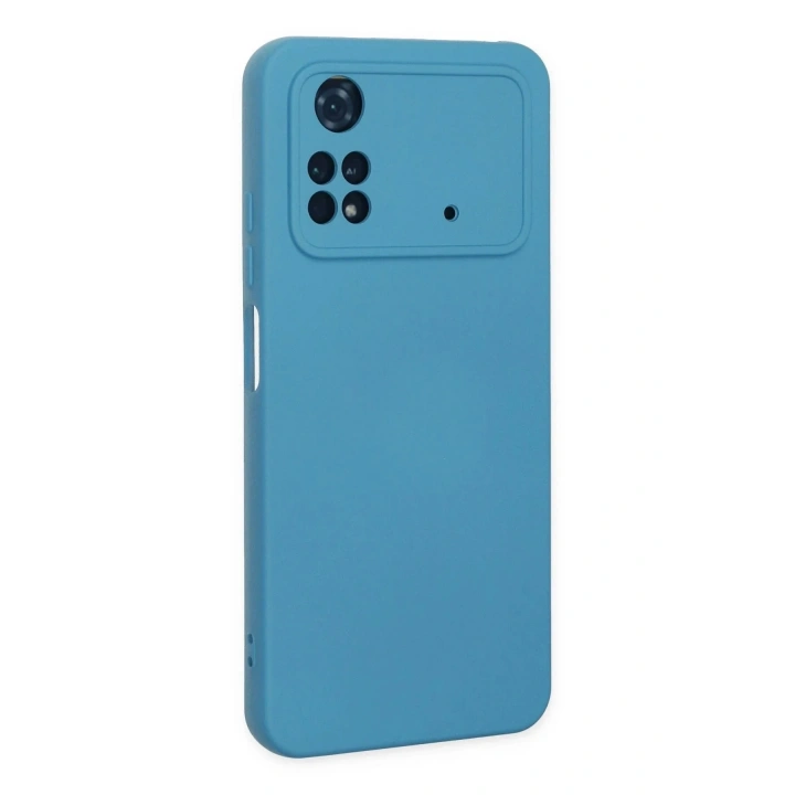 Mey İthalat®   Poco M4 Pro 4G Kılıf Nano içi Kadife Silikon - Mavi