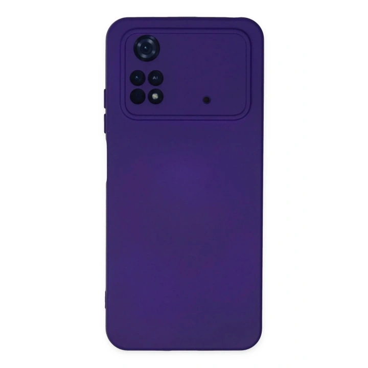 Mey İthalat®   Poco M4 Pro 4G Kılıf Nano içi Kadife Silikon - Mor