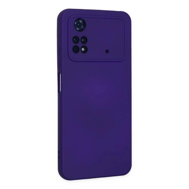 Mey İthalat®   Poco M4 Pro 4G Kılıf Nano içi Kadife Silikon - Mor