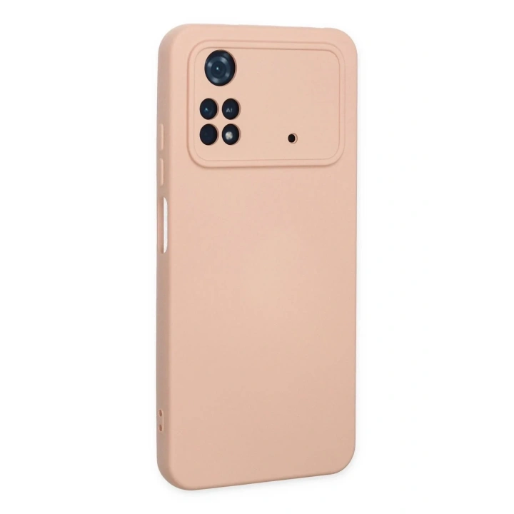 Mey İthalat®   Poco M4 Pro 4G Kılıf Nano içi Kadife Silikon - Pudra