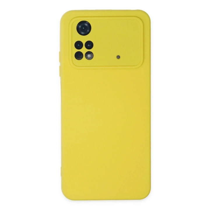 Mey İthalat®   Poco M4 Pro 4G Kılıf Nano içi Kadife Silikon - Sarı