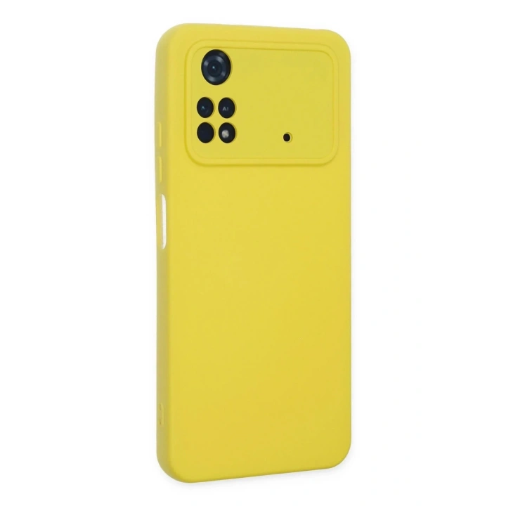 Mey İthalat®   Poco M4 Pro 4G Kılıf Nano içi Kadife Silikon - Sarı