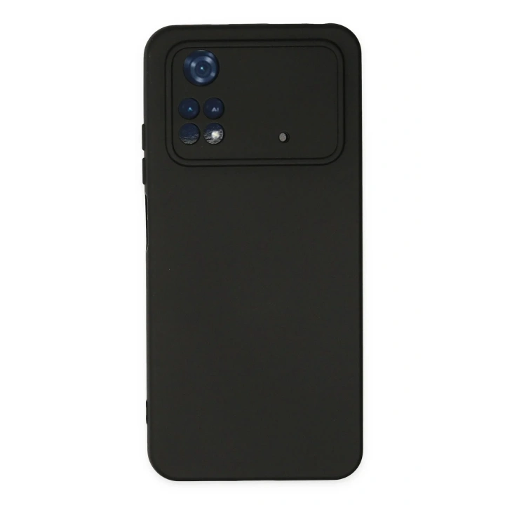 Mey İthalat®   Poco M4 Pro 4G Kılıf Nano içi Kadife Silikon - Siyah