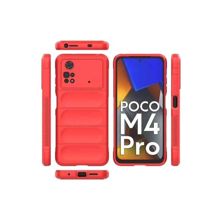 Mey İthalat®   Poco M4 Pro 4G Kılıf Optimum Silikon - Kırmızı