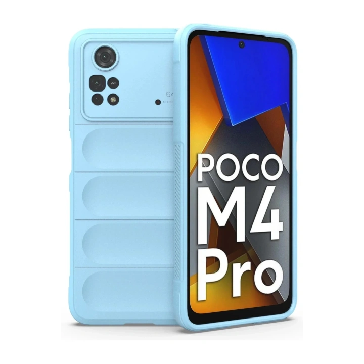 Mey İthalat®   Poco M4 Pro 4G Kılıf Optimum Silikon - Sky Blue