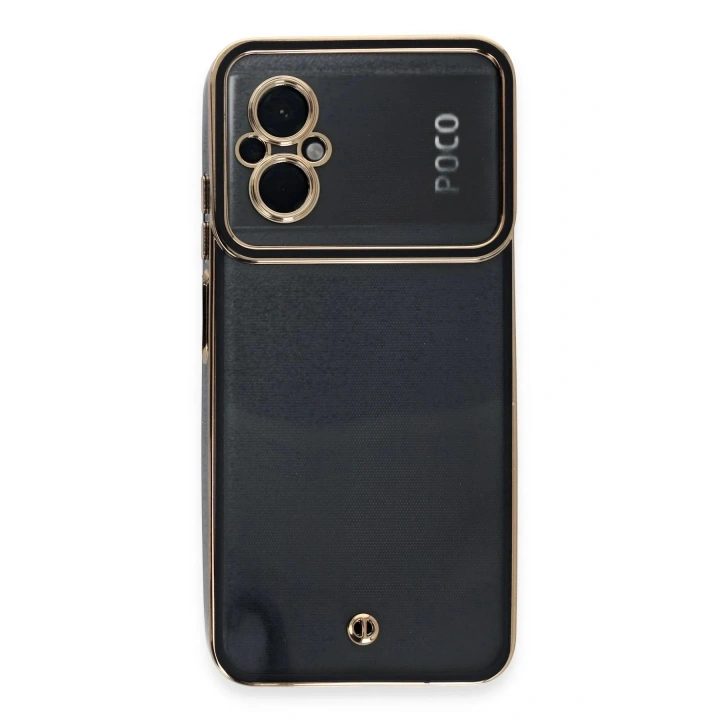 Mey İthalat®   Poco M5 Kılıf Liva Lens Silikon - Siyah