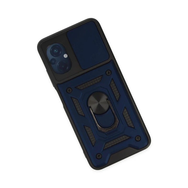 Mey İthalat®   Poco M5 Kılıf Pars Lens Yüzüklü Silikon - Lacivert