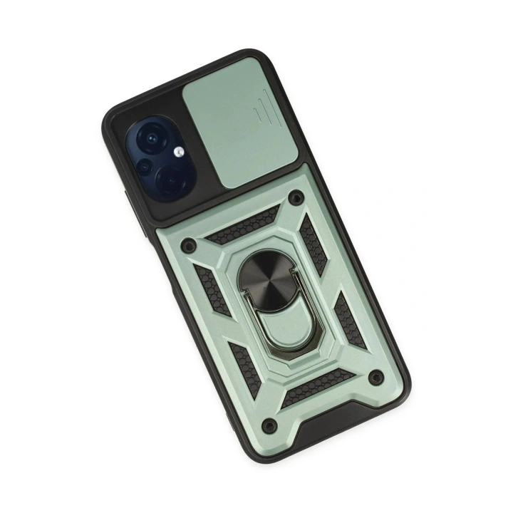 Mey İthalat®   Poco M5 Kılıf Pars Lens Yüzüklü Silikon - Yeşil
