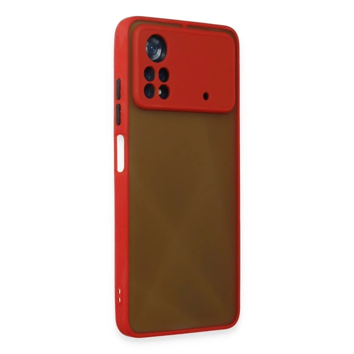 Mey İthalat®   Poco X4 Pro 5G Kılıf Montreal Silikon Kapak - Kırmızı