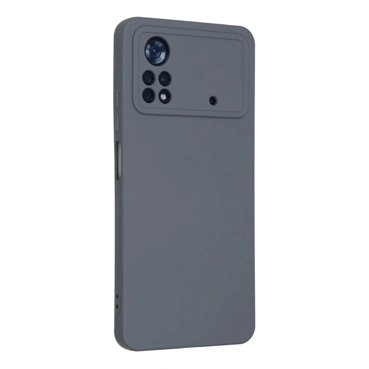 Mey İthalat®   Poco X4 Pro 5G Kılıf Nano içi Kadife Silikon - Gri