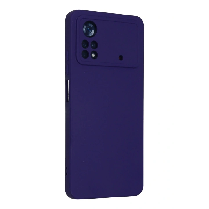 Mey İthalat®   Poco X4 Pro 5G Kılıf Nano içi Kadife Silikon - Mor