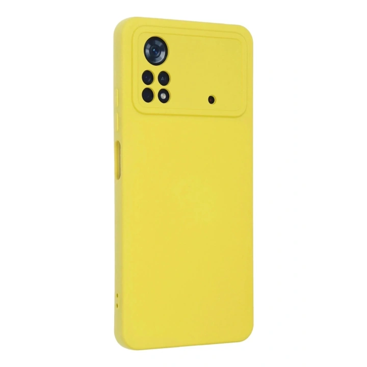 Mey İthalat®   Poco X4 Pro 5G Kılıf Nano içi Kadife Silikon - Sarı