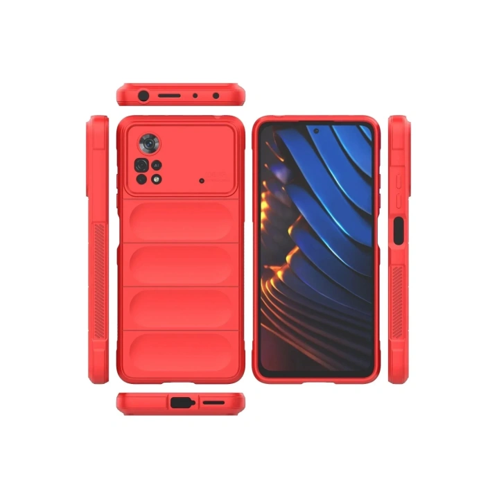 Mey İthalat®   Poco X4 Pro 5G Kılıf Optimum Silikon - Kırmızı