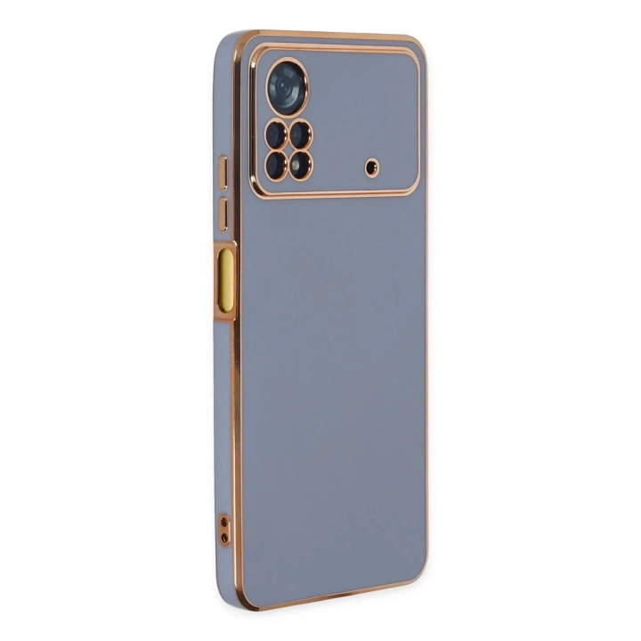 Mey İthalat®   Poco X4 Pro 5G Kılıf Volet Silikon - Mavi