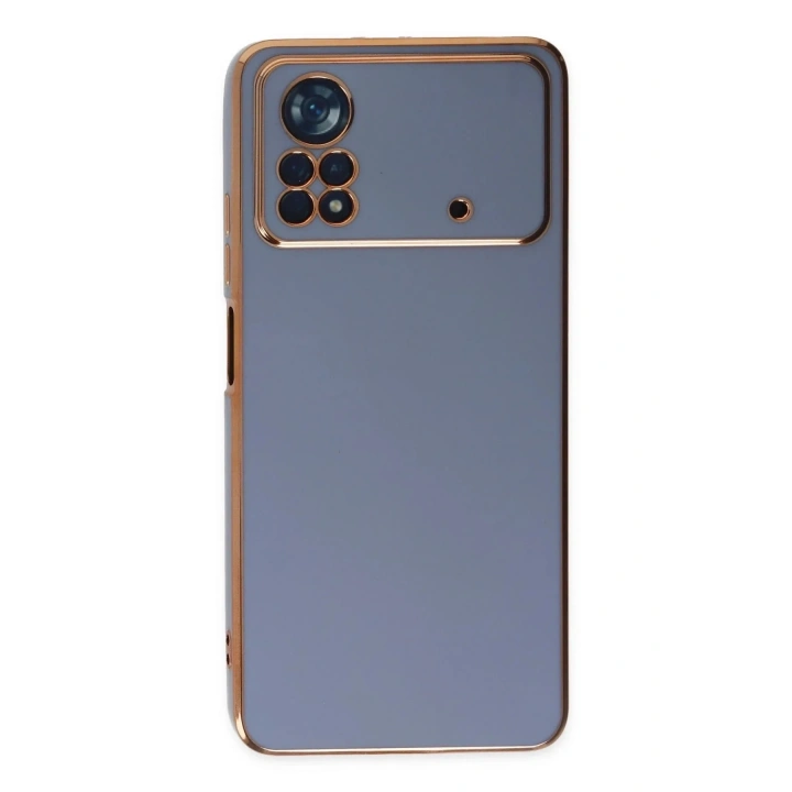 Mey İthalat®   Poco X4 Pro 5G Kılıf Volet Silikon - Mavi