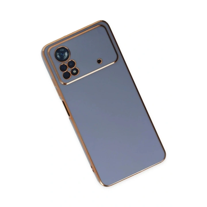 Mey İthalat®   Poco X4 Pro 5G Kılıf Volet Silikon - Mavi