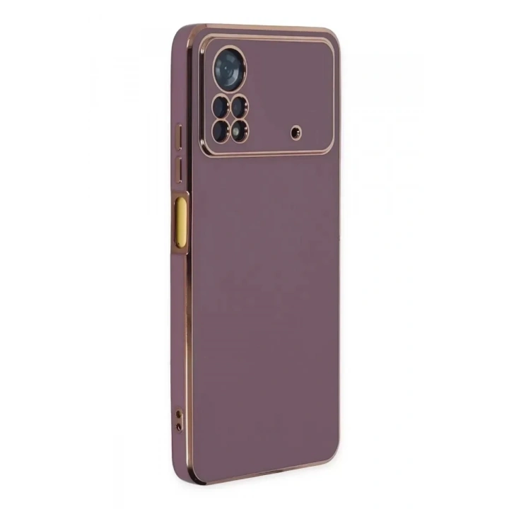 Mey İthalat®   Poco X4 Pro 5G Kılıf Volet Silikon - Mor