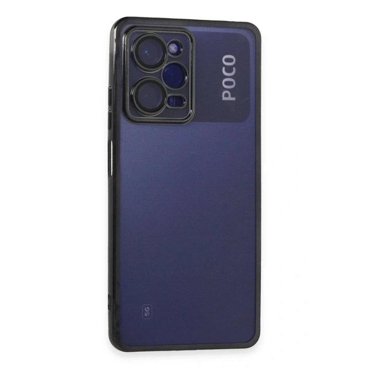 Mey İthalat®   Poco X5 Pro 5G Kılıf  Lensli Silikon - Siyah