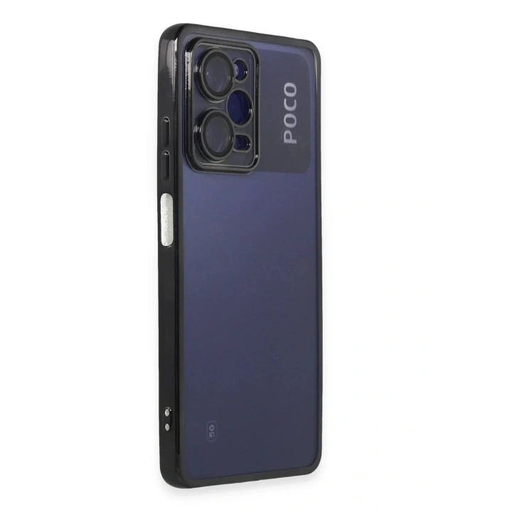 Mey İthalat®   Poco X5 Pro 5G Kılıf  Lensli Silikon - Siyah