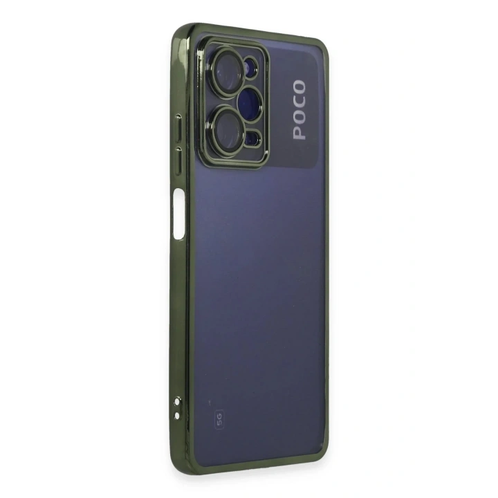 Mey İthalat®   Poco X5 Pro 5G Kılıf  Lensli Silikon - Yeşil