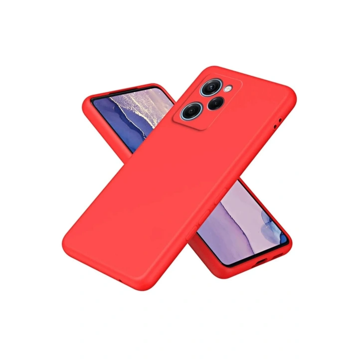Mey İthalat®   Poco X5 Pro 5G Nano içi Kadife Silikon - Kırmızı