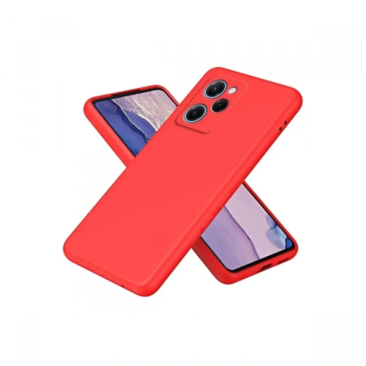 Mey İthalat®   Poco X5 Pro 5G Nano içi Kadife Silikon - Kırmızı