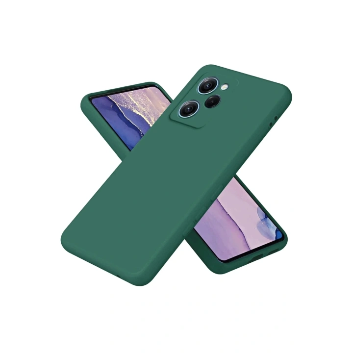 Mey İthalat®   Poco X5 Pro 5G Nano içi Kadife Silikon - Koyu Yeşil