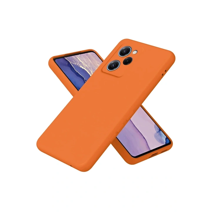 Mey İthalat®   Poco X5 Pro 5G Nano içi Kadife Silikon - Turuncu