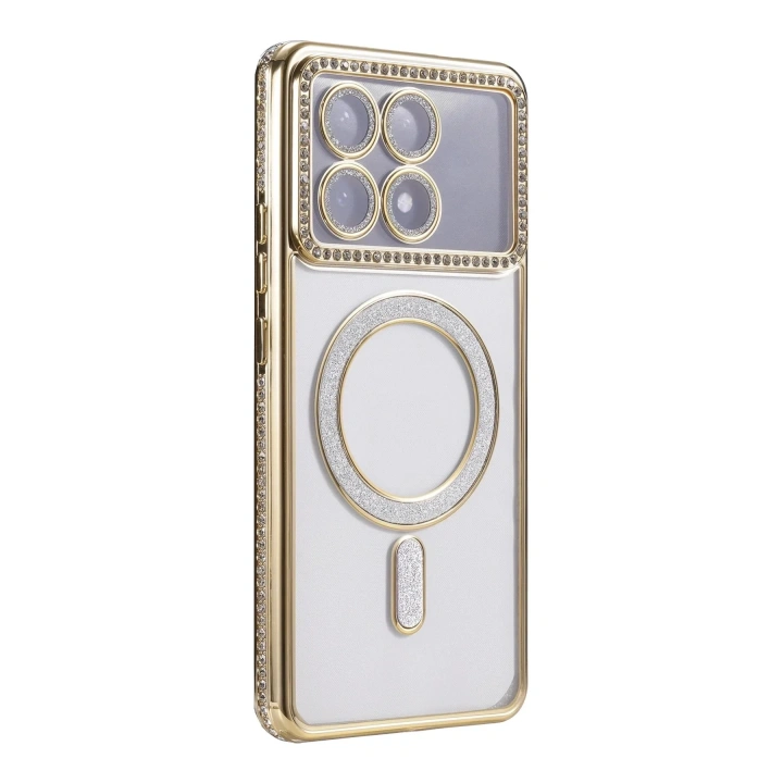 Mey İthalat®   Poco X6 Pro Joke Simli Magneticsafe Kılıf - Gold