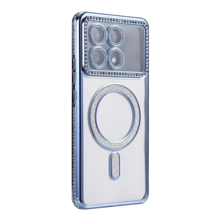 Mey İthalat®   Poco X6 Pro Joke Simli Magneticsafe Kılıf - Mavi