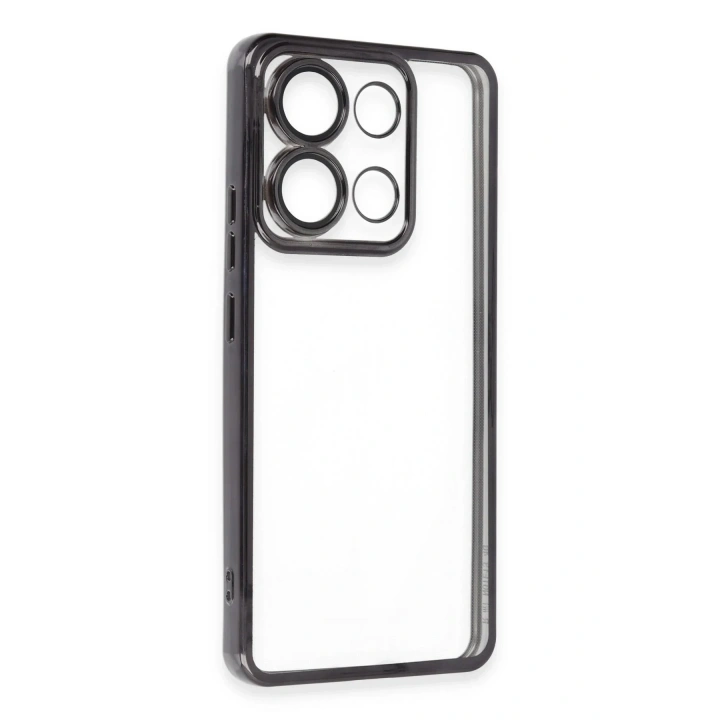Mey İthalat®   Poco X6 Pro Kılıf  Lensli Silikon - Siyah
