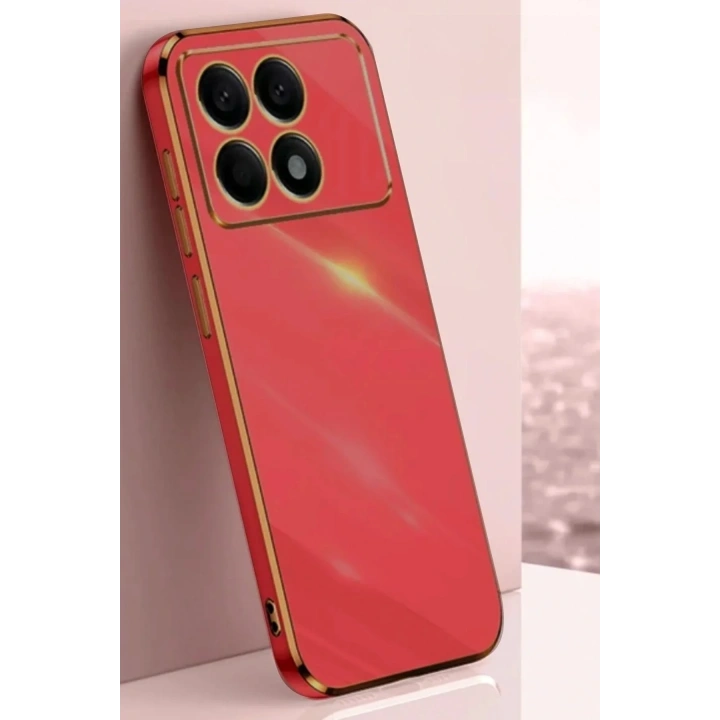 Mey İthalat®   Poco X6 Pro Kılıf Volet Silikon - Kırmızı