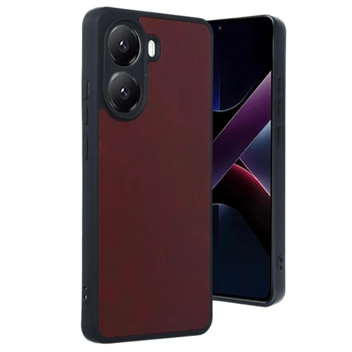 Mey İthalat®   Poco X7 Pro Kılıf Aras Deri Kapak - Bordo