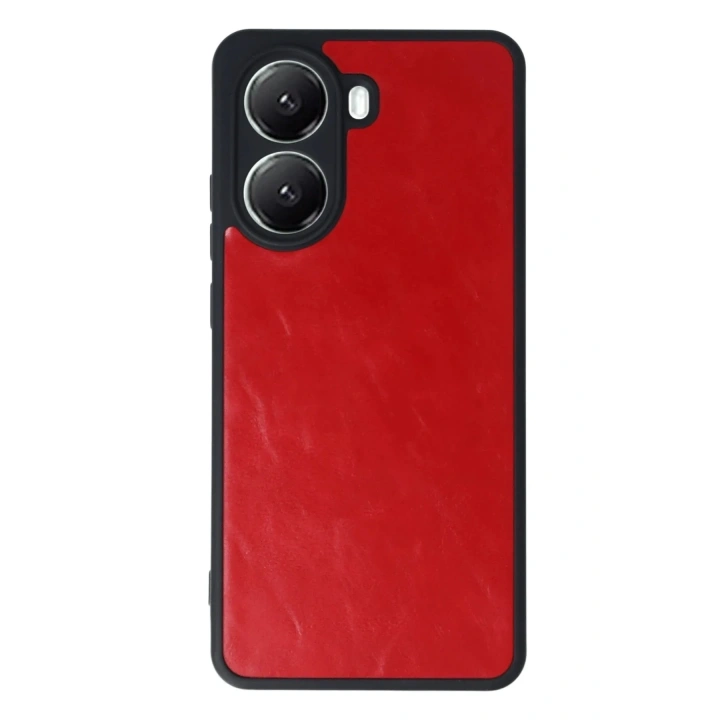 Mey İthalat®   Poco X7 Pro Kılıf Aras Deri Kapak - Kırmızı