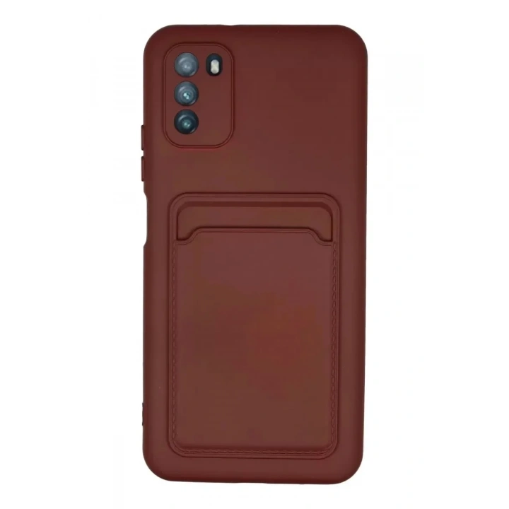 Mey İthalat®   Pocophone M3 Kılıf Kelvin Kartvizitli Silikon - Bordo