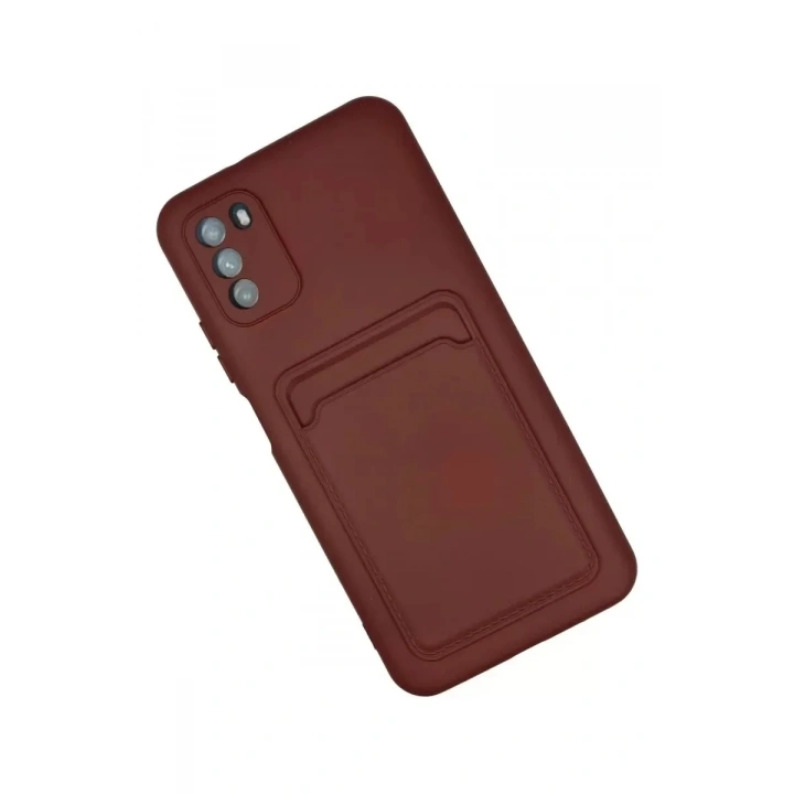 Mey İthalat®   Pocophone M3 Kılıf Kelvin Kartvizitli Silikon - Bordo
