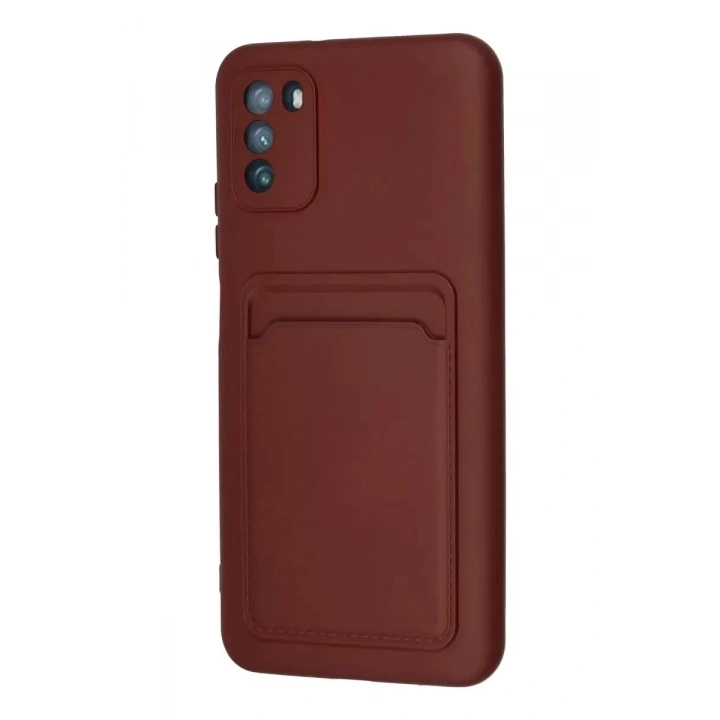 Mey İthalat®   Pocophone M3 Kılıf Kelvin Kartvizitli Silikon - Bordo