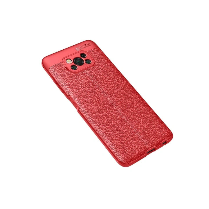 Mey İthalat®   Pocophone X3 Kılıf Auto Focus Kapak - Kırmızı
