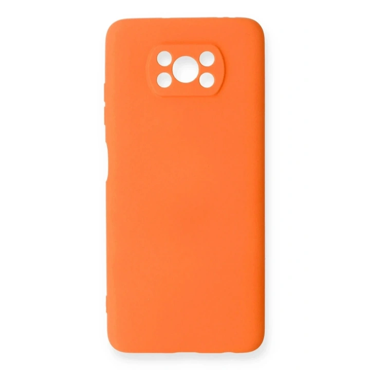 Mey İthalat®   Pocophone X3 Kılıf Nano içi Kadife Silikon - Turuncu