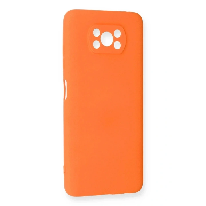 Mey İthalat®   Pocophone X3 Kılıf Nano içi Kadife Silikon - Turuncu