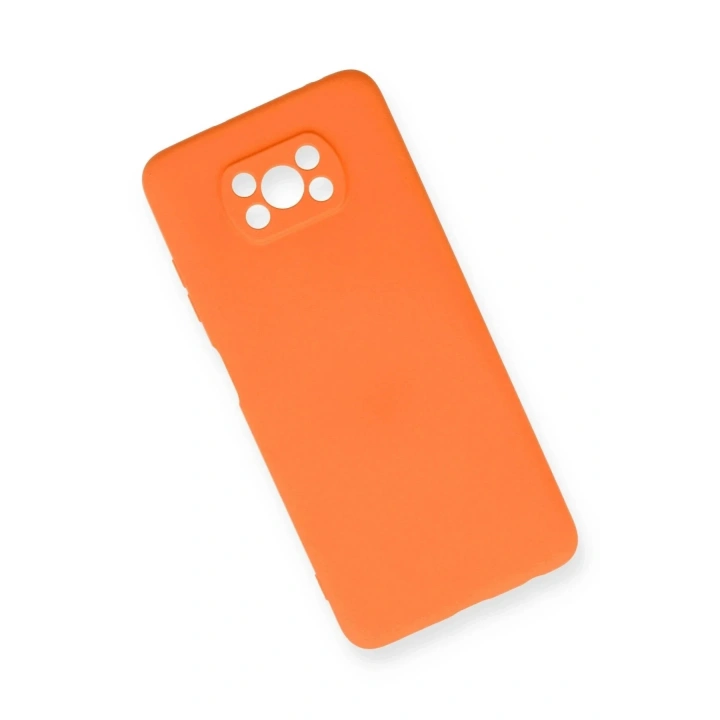 Mey İthalat®   Pocophone X3 Kılıf Nano içi Kadife Silikon - Turuncu