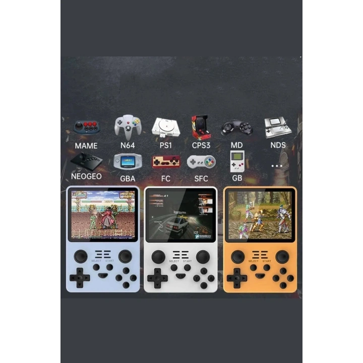 Mey İthalat®  POWKIDDY RGB20S 64GB Retro Gamepad - Beyaz